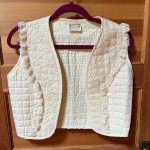 vintage gunne sax lace vest.